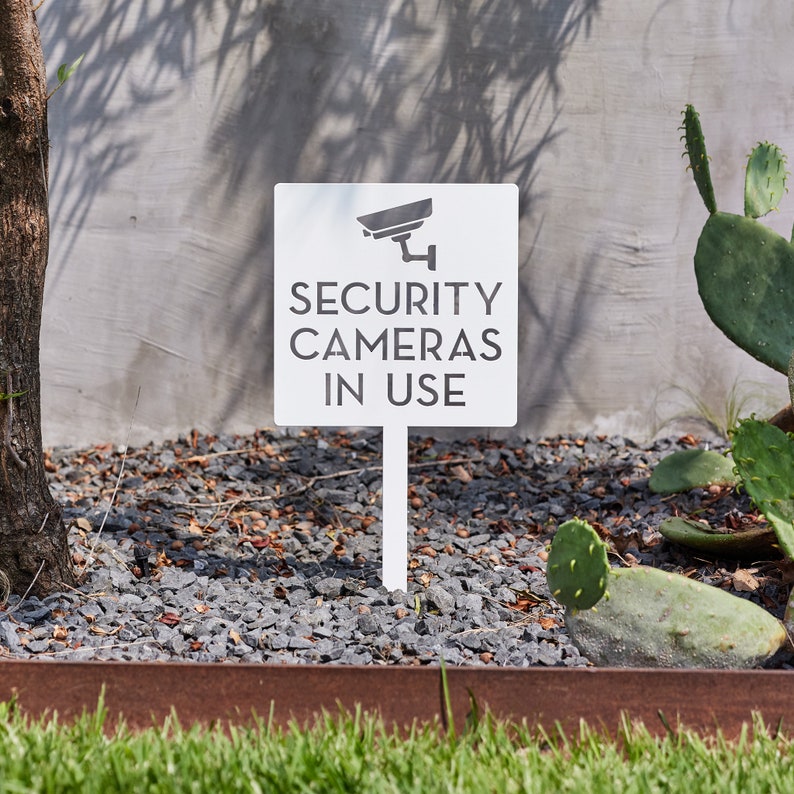 Home Yard Security Cameras - Placa de Aviso para Câmera de