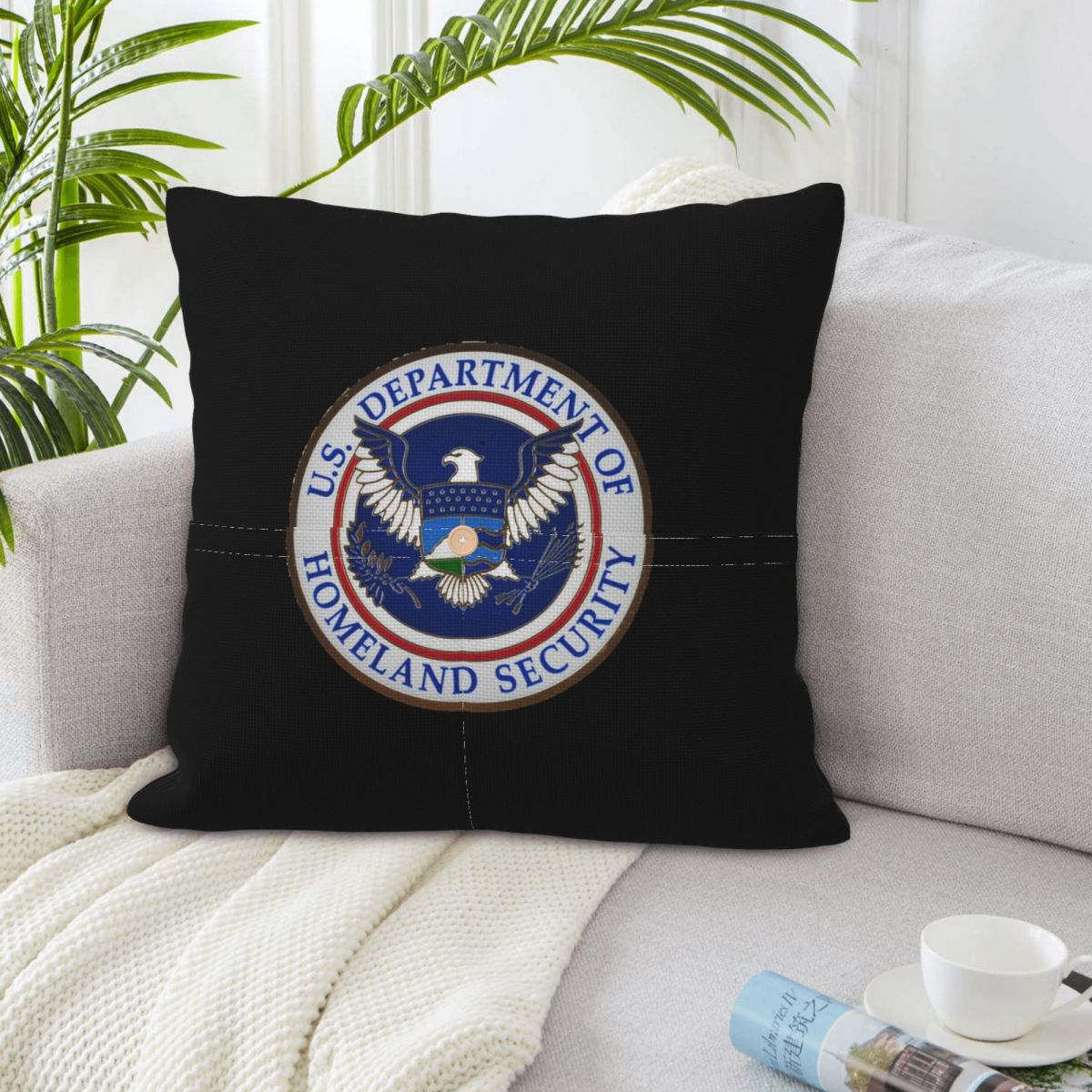 Home Security Department - DHS - Capa de almofada quadrada
