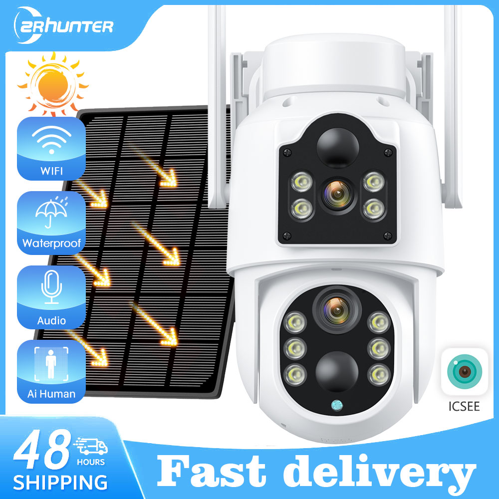 Home Security With Cameras - 4k 8mp câmera solar bateria embutida