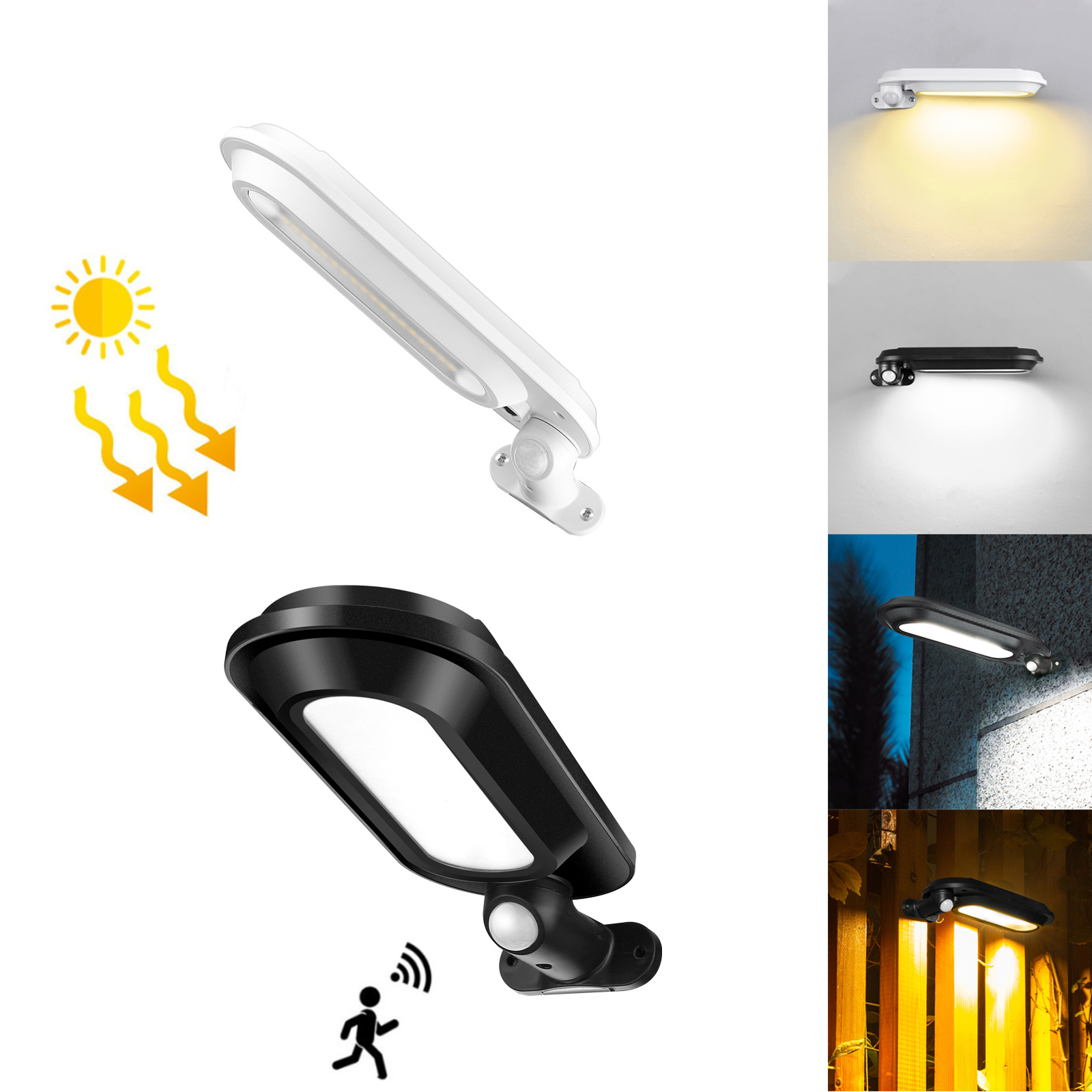 Home Security Yard Sensors - Lâmpada de parede led rotativa com