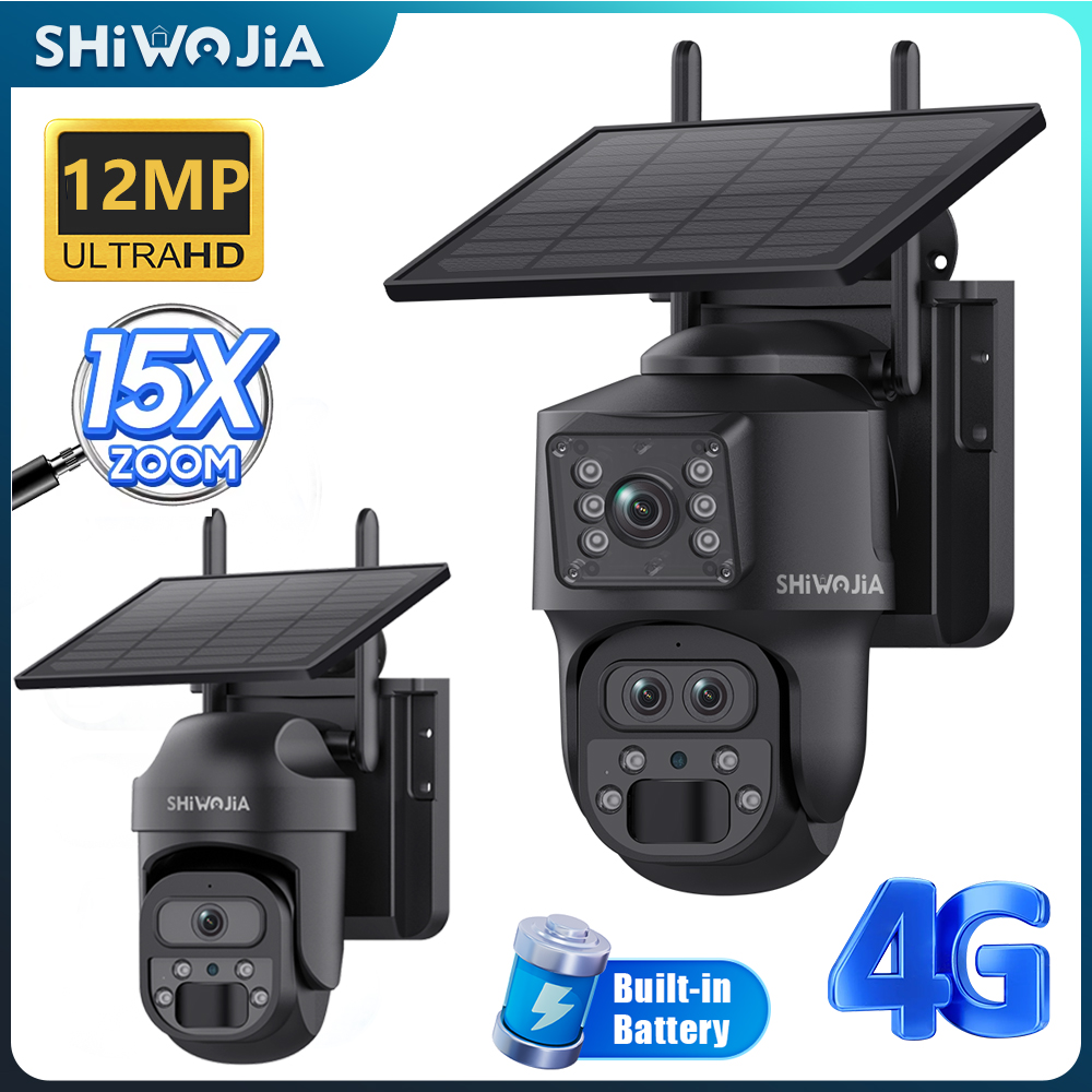 Home Security With Cameras - Câmera solar SHIWOJIA 15X ZOOM 4G