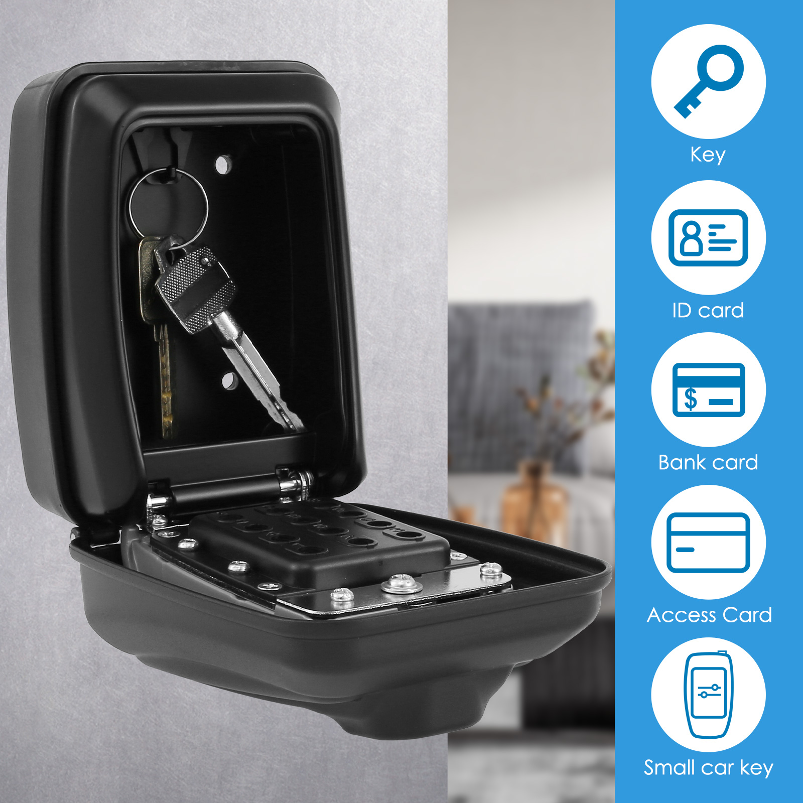 Wall-Mounted Key Lock Box, Sec - Home Security Essential avaliação e preço