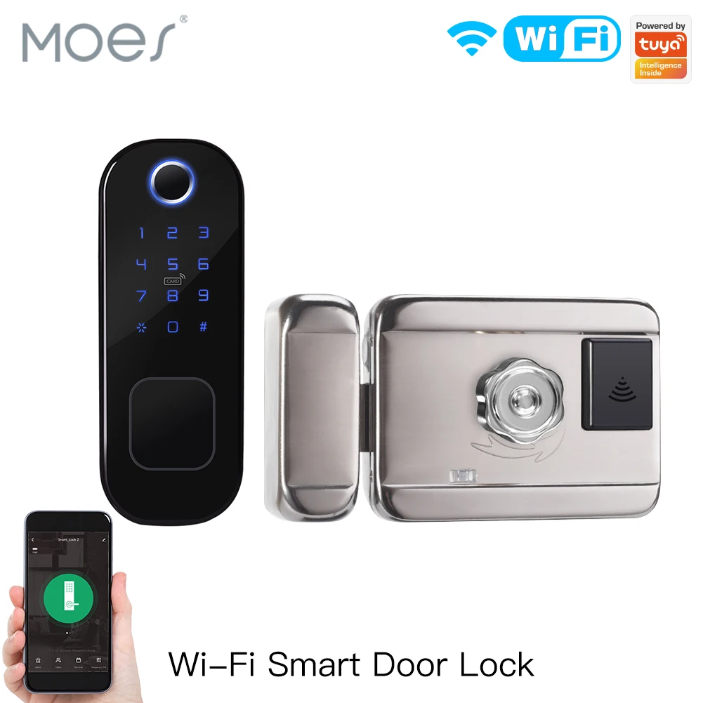MOES-Smart Digital Door Lock c - Home Security Key avaliação e preço