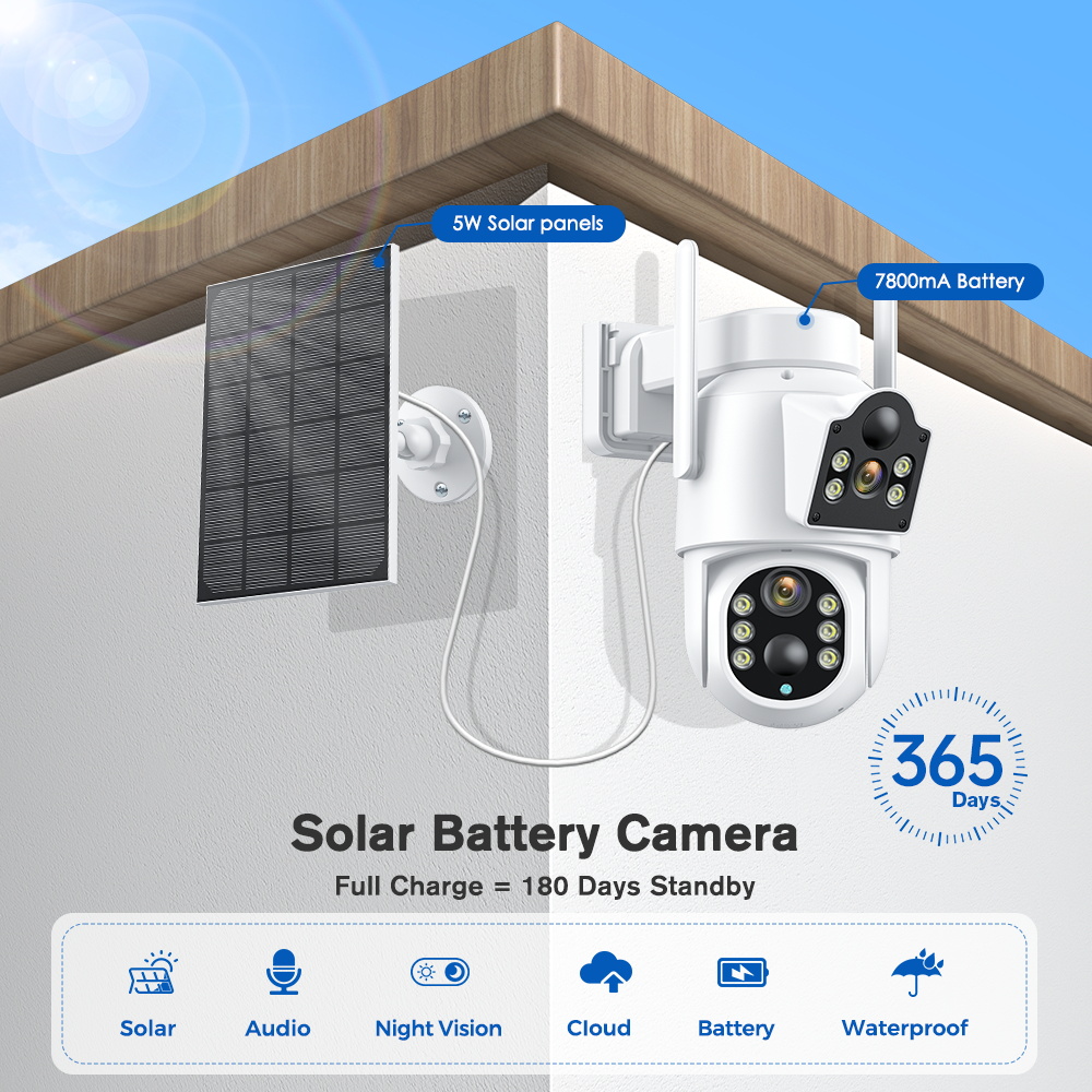 4k 8mp câmera solar bateria em - Home Security With Cameras avaliação e preço