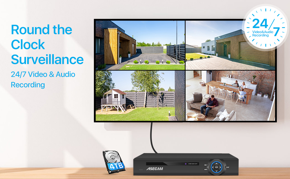 ASECAM 8MP 4K POE NVR Gravador - Home Security With Cameras avaliação e preço