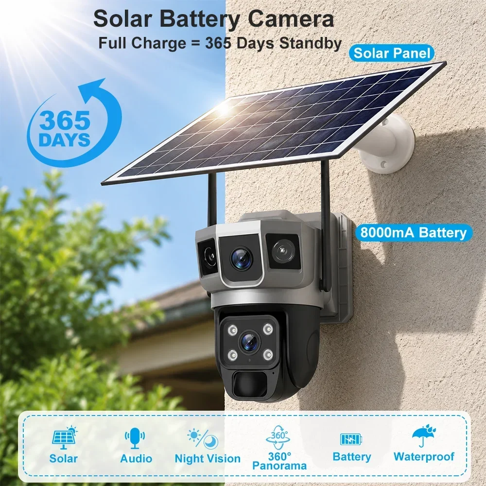Câmera V380 4K com 3 Telas, 4G - Home Security La avaliação e preço