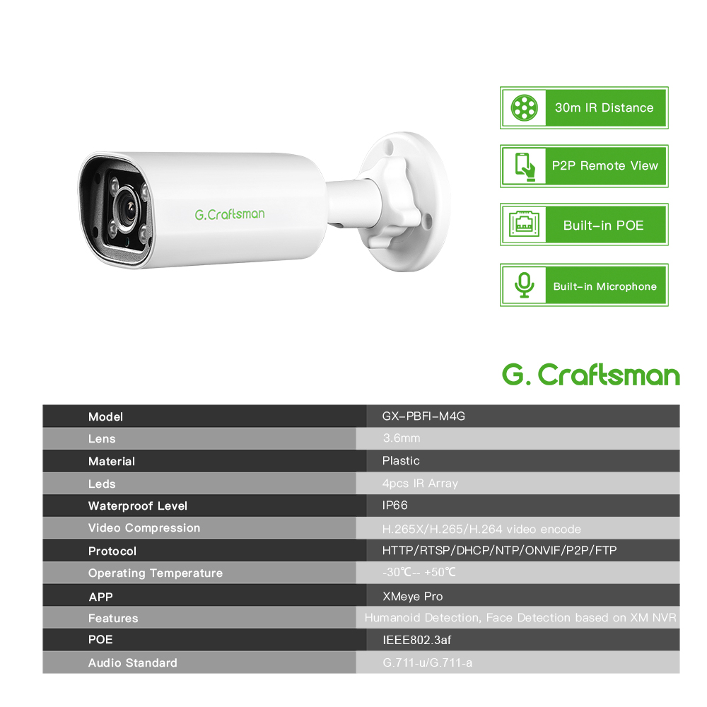 Câmera IP POE C GC PB 4MP, Mic - Home Security La avaliação e preço