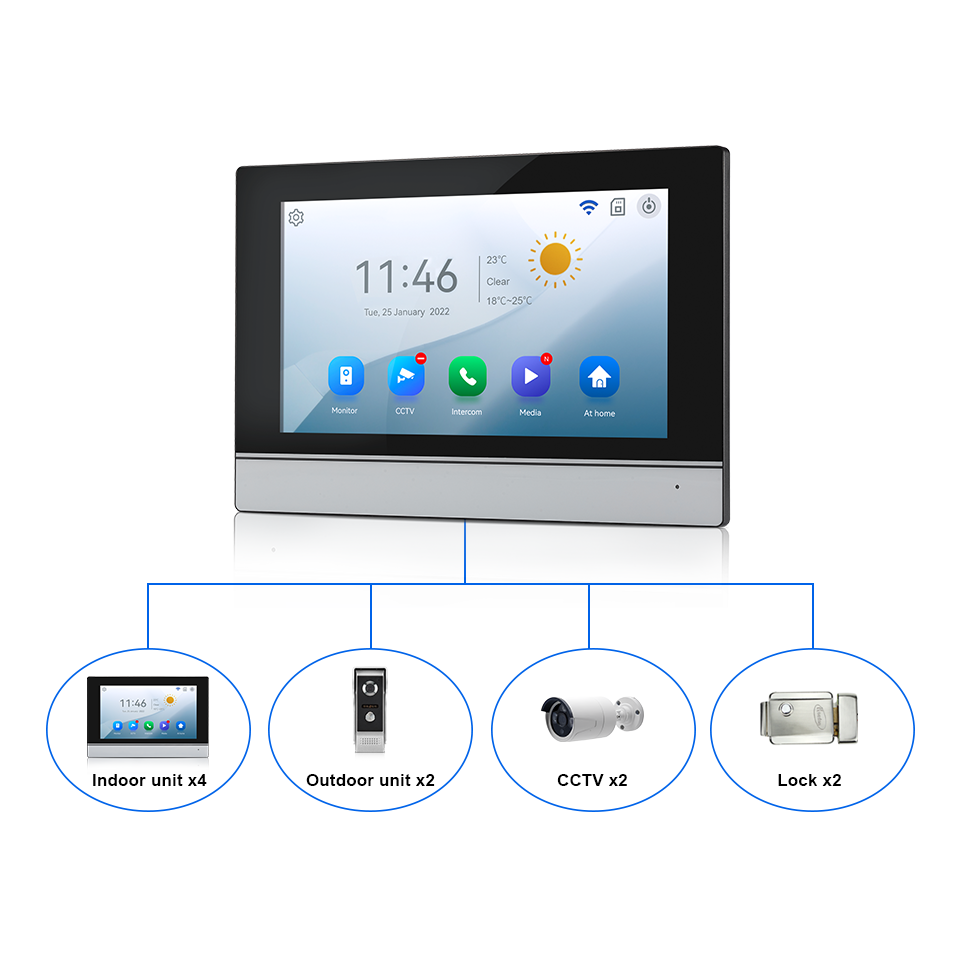 7 Polegada tela ips 2mp tuya c - Home Security La avaliação e preço